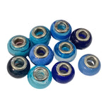 10pc Mixed Blue European Bead Pack