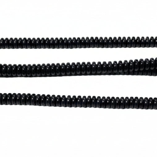 50pc 6mm Black Glass Disc Beads