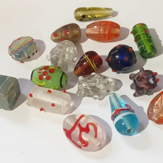 100g Mixed Chunky Lampwork Beads