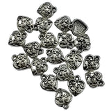 20pc Silver Heart Charms
