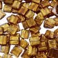 1pc 20mm Brown & Gold Sq. Lampwork Bead