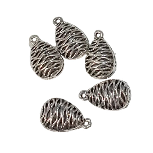 5pc Patterned Oval Pendants