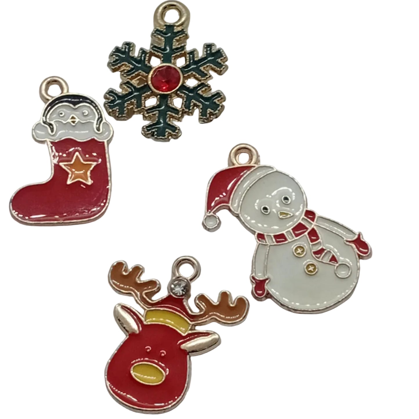 4pc Enamel Christmas Charms Set 3.
