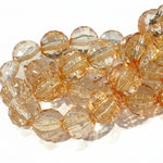 15mm Light Orange Round Faceted Acrylic Beads
