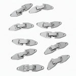 10pc Bright Silver Jewelry Hinges