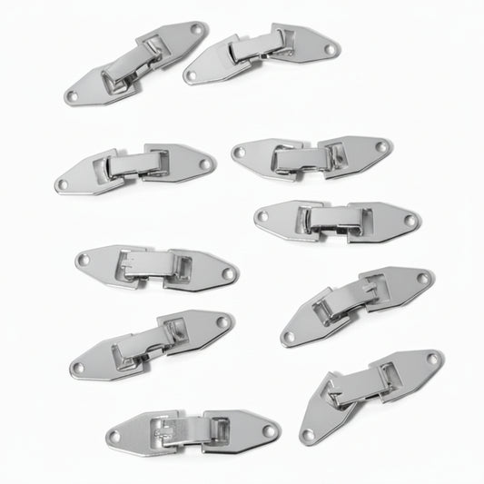 10pc Bright Silver Jewelry Hinges