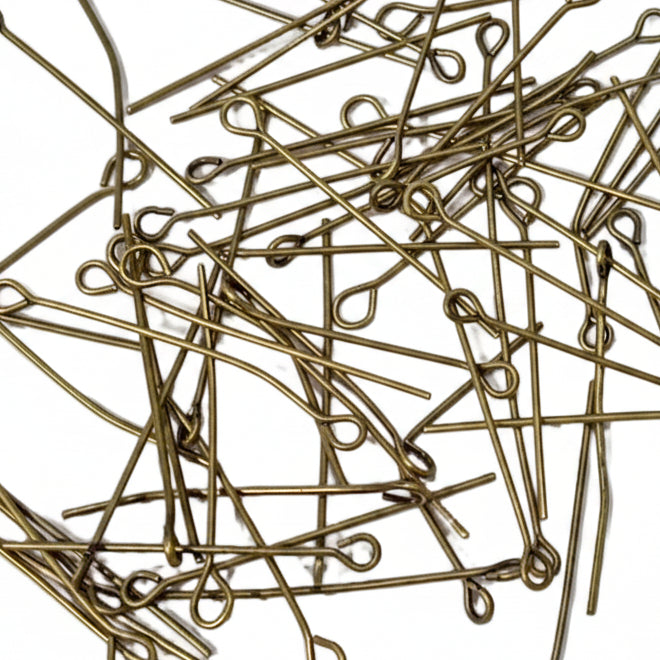 50pc Bronze 3cm Eye Pins
