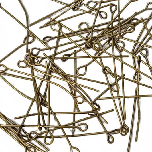 50pc Bronze 3cm Eye Pins