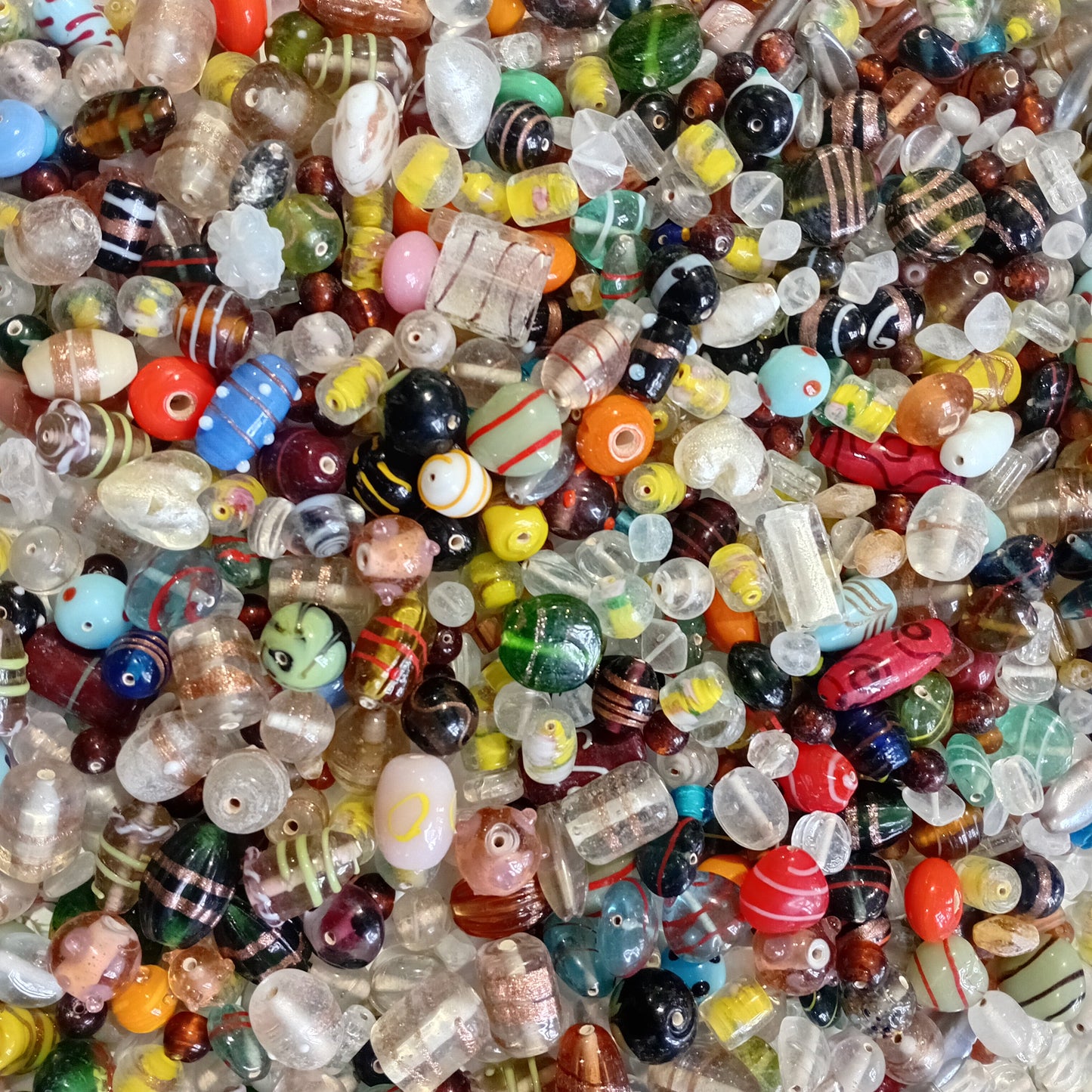 100g Small & Large Mixed Lampwork Beads