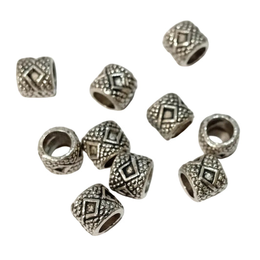 10pc Silver Spacer Beads