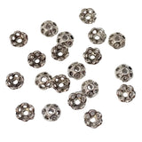 20pc Silver Floral Bead Caps