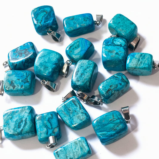 Blue Crazy Lace Nugget Pendant with Bail