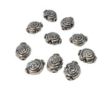10pc 12mm Silver Spiral  Metal Beads