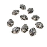 10pc 12mm Silver Spiral  Metal Beads