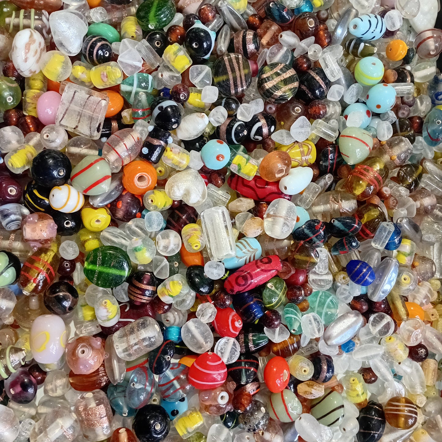 100g Small & Large Mixed Lampwork Beads