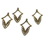 4pc Bronze Diamond Earring Connectors