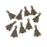 10pc Bronze Christmas Tree Charms