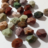 6pc Natural Faceted Gemstone Beads