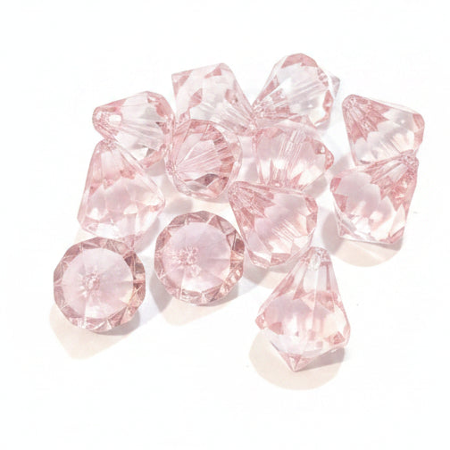 10pc Pink Acrylic Diamond Beads