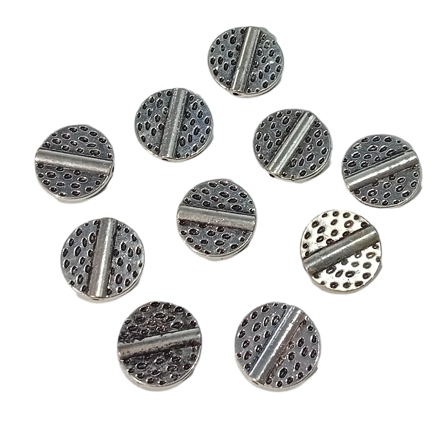 10pc 18mm Silver Metal Beads