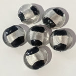 6pc Black & Silver Lampwork Beads