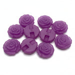 10pc 33mm Purple Frosted Rose Acrylic Beads