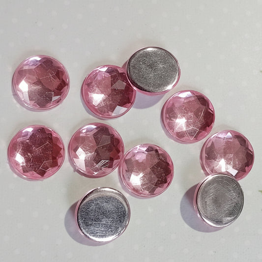 10pc Flat Pad Pink Acrylic Cabochons