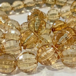15mm Brown Round Faceted Acrylic Beads