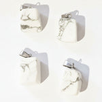 White Howlite Nugget Pendant with Bail