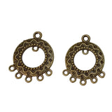2pc Bronze Round Earring Connectors