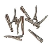 10pc Silver Alligator Hair Clips