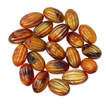50pc 25mm Amber & Brown Oval Acrylic Beads