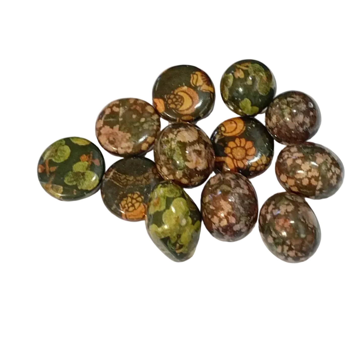 12pc Mixed Floral Acrylic Beads