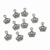 10pc Silver Crown Charms