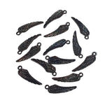 14pc Gunmetal Black Wing Charms