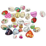 30pc Small Flat Back Glass Cabochon Pack