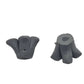 10pc Handmade Polymer Clay Grey Flower Beads