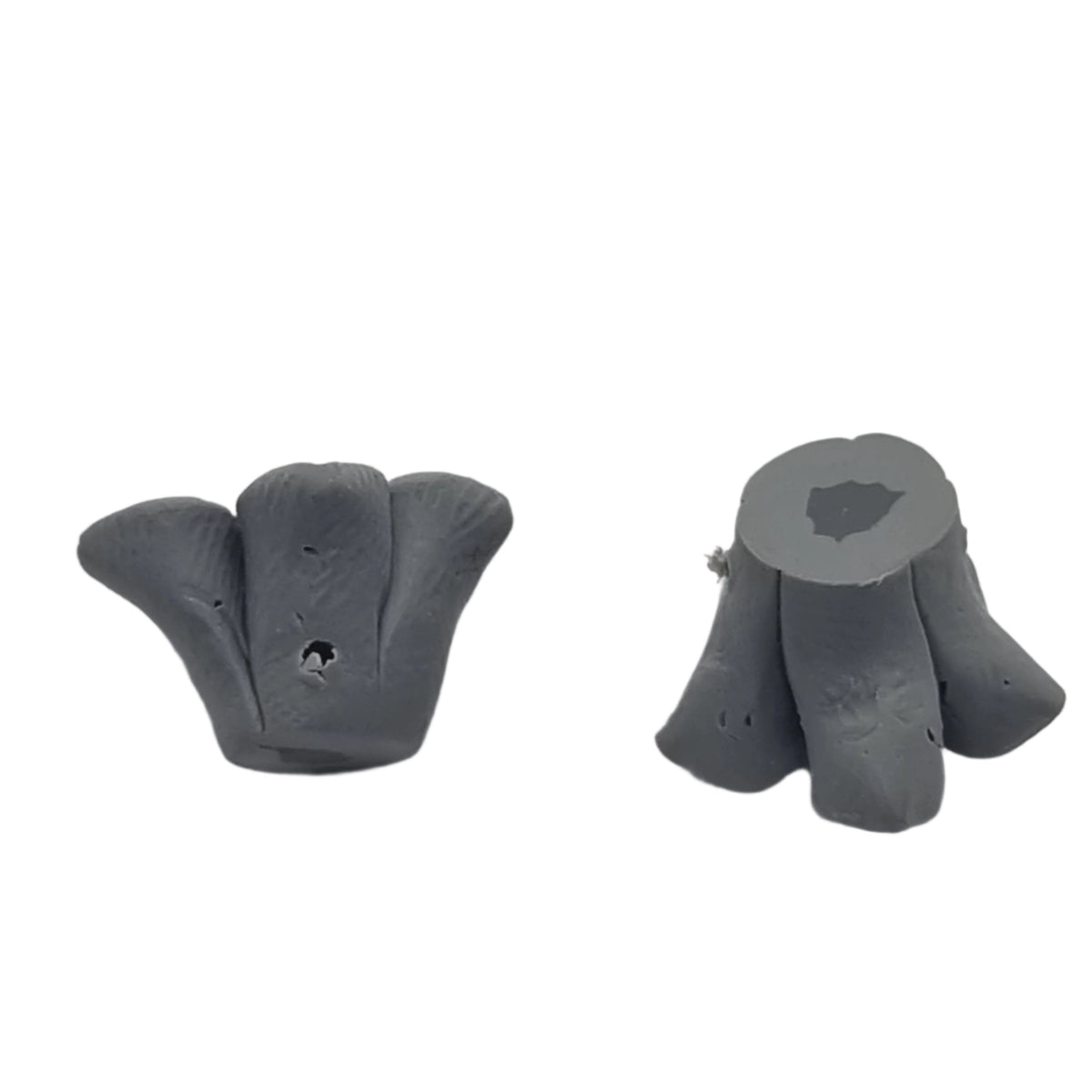 10pc Handmade Polymer Clay Grey Flower Beads