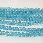 4mm Light Blue AB Round Glass Beads