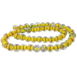 50pc Yellow & Floral Lampwork Beads String