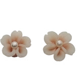 10pc Handmade Polymer Clay Pearl Flower Beads