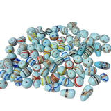 `100g Light Blue & Gold Lampwork Beads