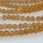 4mm Brown Faceted Round Acrylic Beads