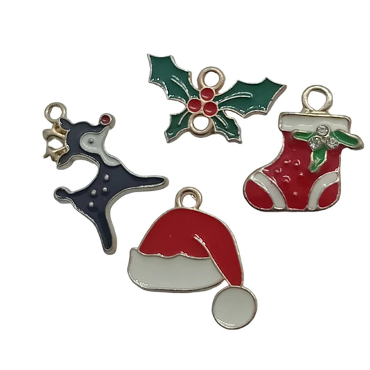 4pc Enamel Christmas Charms Set 13.