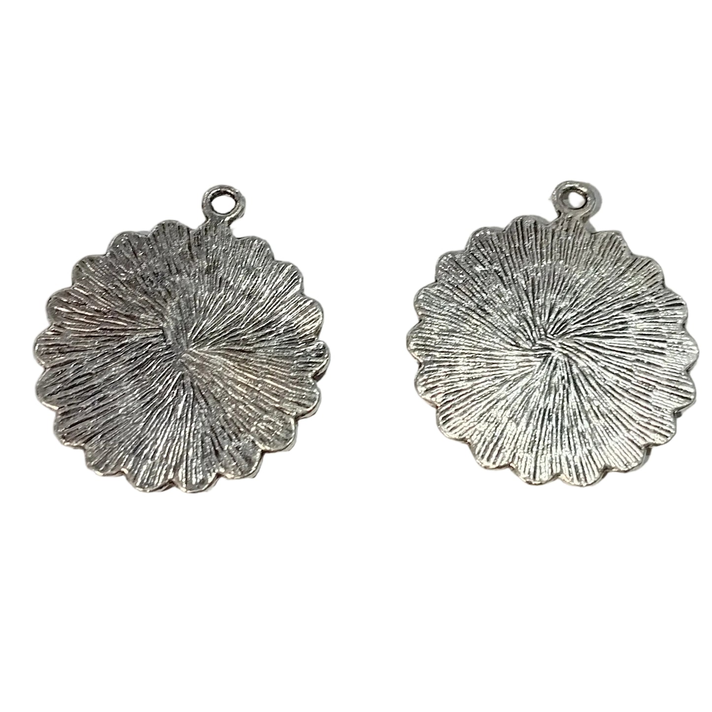 2pc Silver Cabochon Pendants