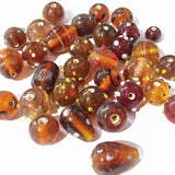 100g Mixed Brown Lampwork Beads