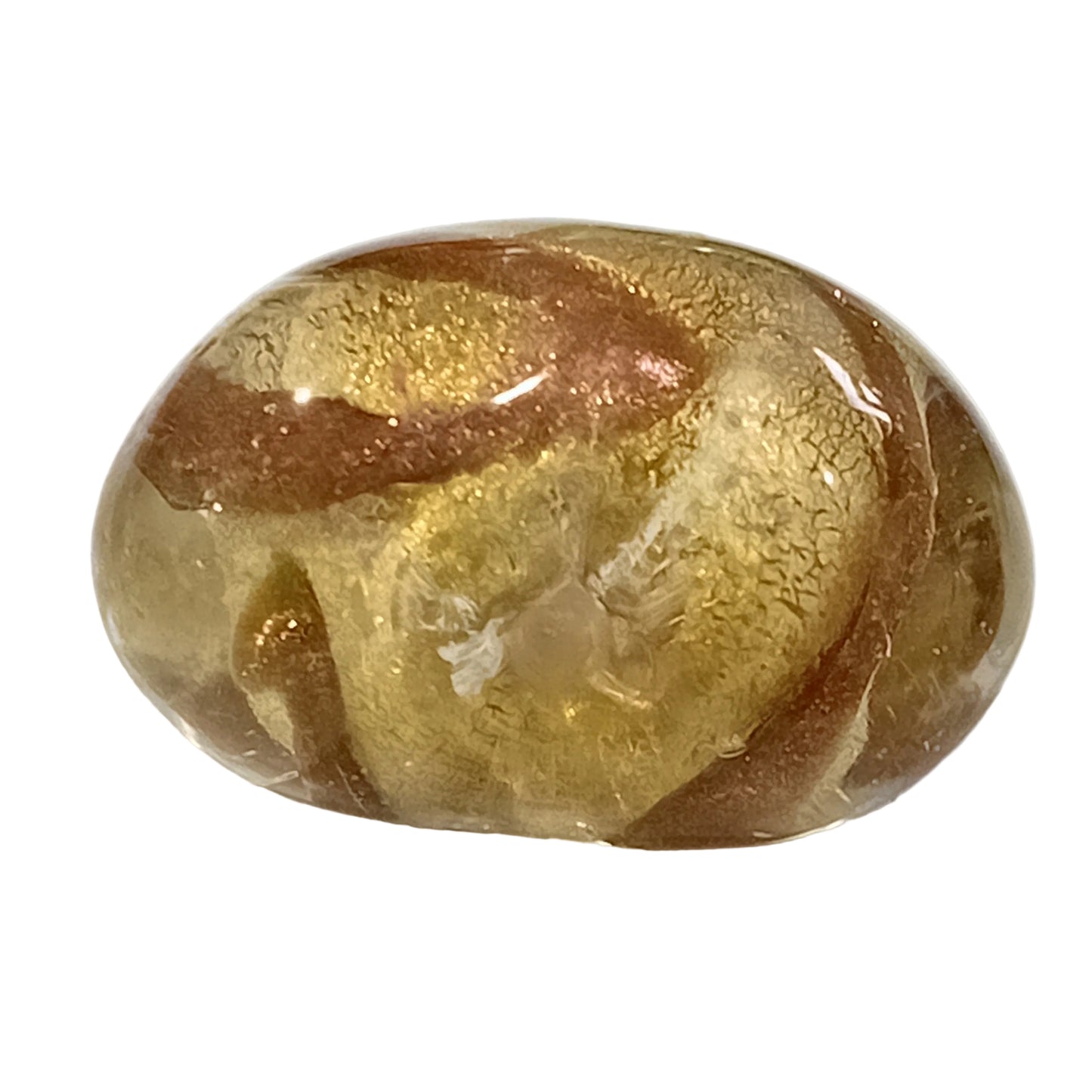 1pc 26mm Clear & Gold Heart Bead