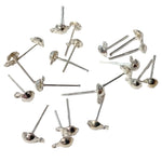 20pc Bright Silver Earring Posts With Loop