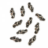 10pc Gunmetal Black Seahorse Charms