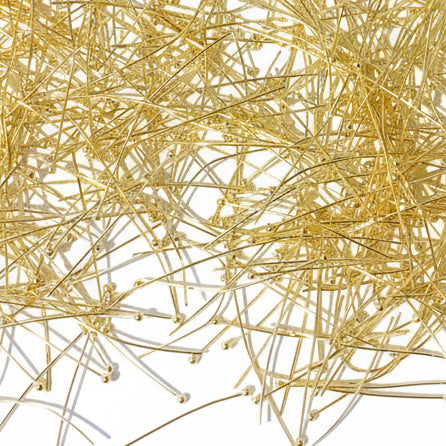 50pc 4cm Gold Ball Headpins
